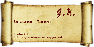 Gresner Manon névjegykártya